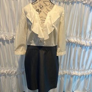 Elegant White and Gray Women's Skirt